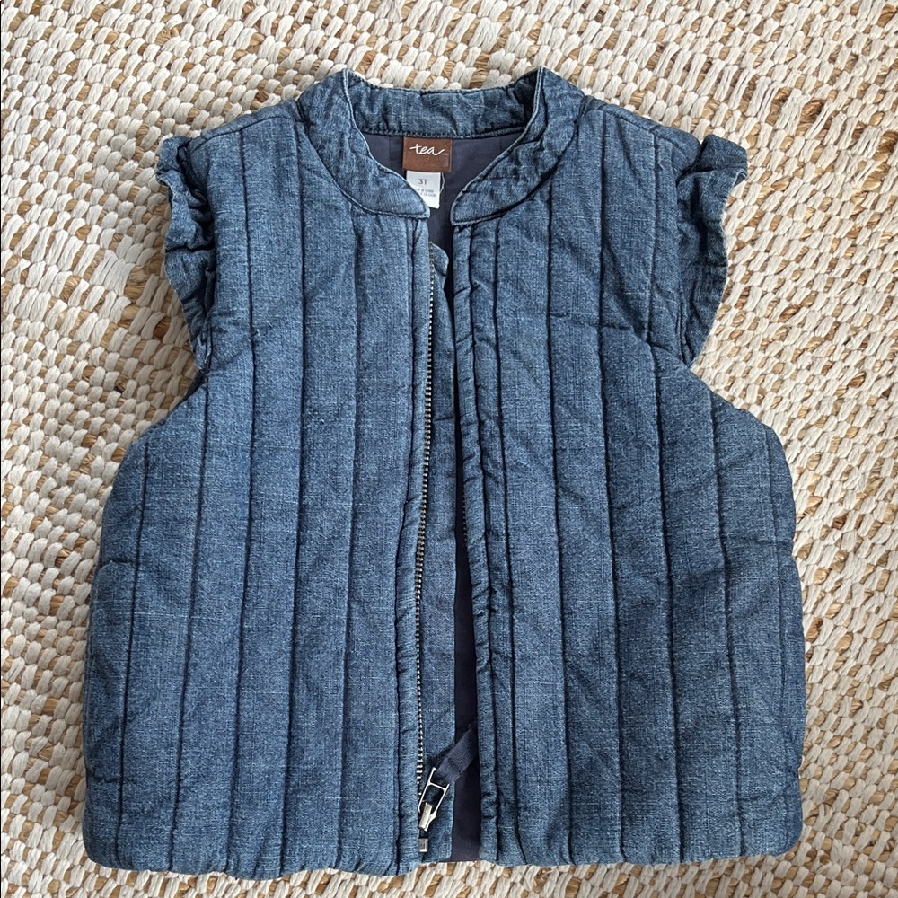 Tea Collection Kids chambray Quilted Vest